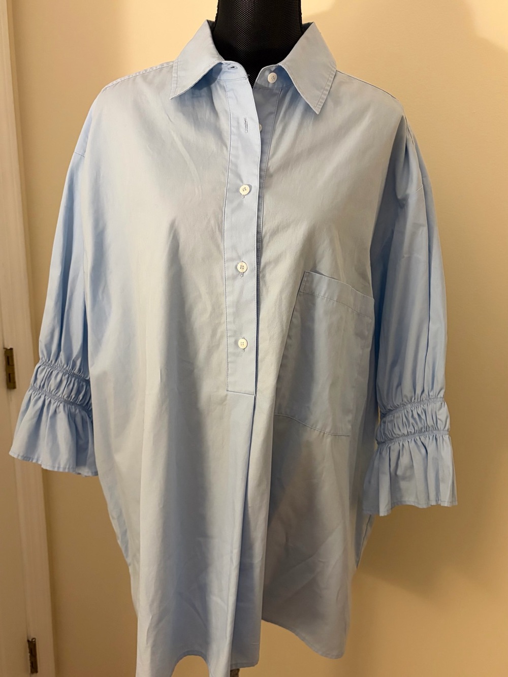 EUC Whitney Morgan Women’s Light Blue Cotton Tunic Blouse in size 3X